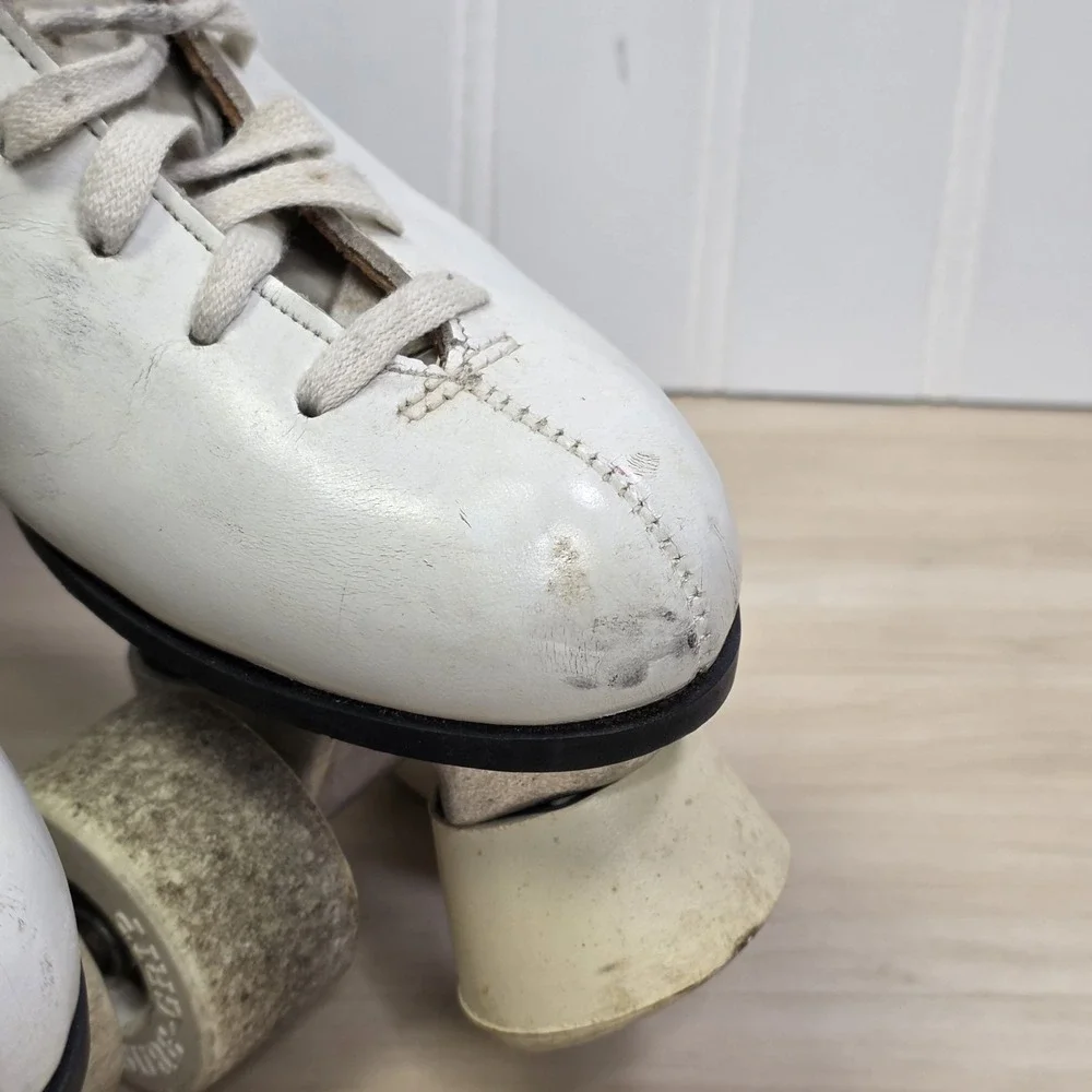 Riedell 120 Sure Grip Super X Roller Rink‎ Skates White Size 6 B